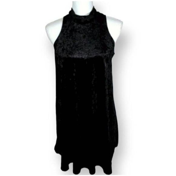 WILD DAISY BLACK VELVET HIGH NECK DRESS SZ. S EUC - Picture 3 of 6